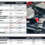 AYDIN Testere AYD 180-GT Sulu Kesim Açılı Şerit Testere Makinası